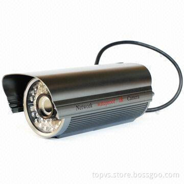H.264 Waterproof IR Network Camera, Supports Dual Stream and Two-way Audio